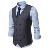 Mens Dress Vests Business Waistcoat Vest Man Trendy Slim V-neck Men's Suit
