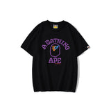 A Bath Ape T Shirt Purple Ape Head XINGX Lightning T-shirt Male and Female Couples Wear