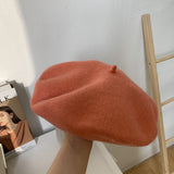 Beret Hat Women's British Retro Autumn Winter Japanese Wool Painter Cap