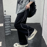 Harajuku Clothing Men Classic Retro Pants Straight Leg Pant Loose Straight Wide Leg Pants Casual Pants