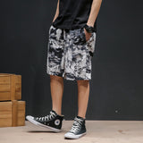 Men Jean Shorts Summer Men's Cotton Shorts Loose Large Size Shorts Camouflage Beach Pants