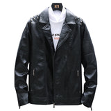 80's Leather Jacket Fall and Winter Lapels Jacket PU Leather Men's Coat