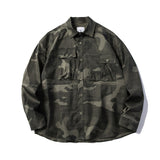 Men Shacket Long Sleeve Autumn Shirt Autumn Loose Fashion Youth Camouflage Casual Shirt