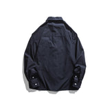 Men Shacket Long Sleeve Autumn Shirt Autumn Casual Polo Collar Workwear Shirt Simple Couple Coat