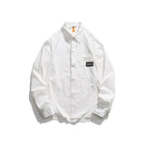 Men Shacket Long Sleeve Autumn Shirt Autumn Men's Shirt Back Letter Printing