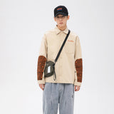 Men Shacket Long Sleeve Autumn Shirt Vintage Paisley Patchwork Retro Work Clothes Shirt Men's Long Sleeve Jacket Student Top