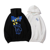 Autumn And Winter Cartoon Bear Square Arrow Velvet Padded Hooded Sweatshirt Men And Women Same Style