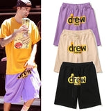 Justin Bieber Drew House Shorts Smiley Letter Shorts Sports Basketball Men and Women Shorts