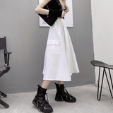 Harajuku Clothing Summer Solid Color Workwear Skirt Wofor men Casual