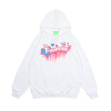 Men Fall Outfits Hip Hop Singer Loose Hoodie Sweatshirt Graffiti Long Sleeve Top
