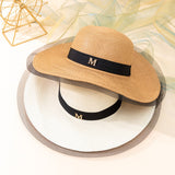 Fedora Golf Hats Summer Satin Big Brim Straw Hat