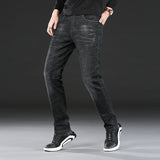 Man Spring Summer Jeans Spring Slim-Fitting Elastic Straight Jeans for Men