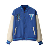 Mens Fall Outfits Retro Biker's Flight Jacket PU Leather Harajuku Embroidered Hip Hop Baseball Uniform Jacket