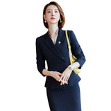 Women Pants Suit Uniform Designs Formal Style Office Lady Bussiness Attire Autumn Long Sleeve Slim-Fitting Workwear Suit