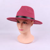 Fedora Hat Solid Color Fur Felt Hat British Retro Fedora Hat Men and Women Flat Brim Gentlemen's Hat