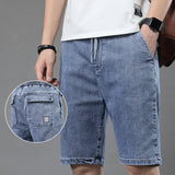 Men Jean Short Man Denim Short Pant Summer Tight Waist Denim Shorts Men's Loose Cropped Pants Men Jeans Shorts