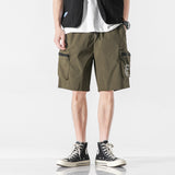 Men Cargo Shorts Summer Retro Trendy Breathable Large Workwear with Pocket Shorts Loose Cropped Pants Beach Pants Men