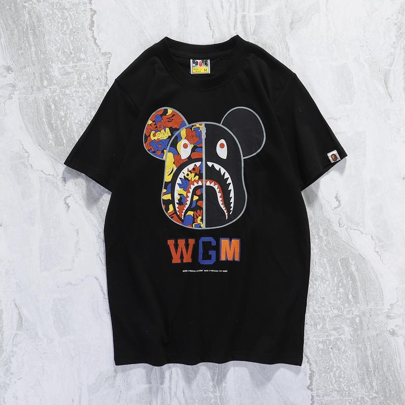 A Ape Print T Shirt Cartoon Camouflage Bear Little Monkey Bottoming Shirt Short Sleeve T-shirt