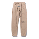 Fog Essentials Pants Autumn and Winter Double Line Letter High Street Casual Fleece-Lined Trousers for Men and Women