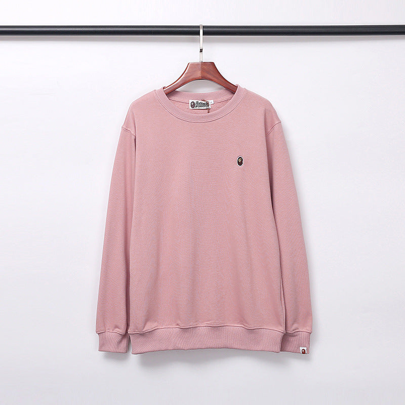 A Bath Ape Fall/Winter Male and Female Couples Wear Crew Neck Pullover Sweatshirt