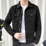 Jean Jacket Men Denim Jacket Coat Autumn and Winter Loose Casual Handsome Top Workwear Jacket Men's Trendy Spring Clothing
