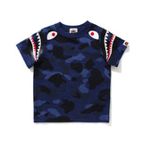 A Ape Print for Kids T Shirt Camouflage Shark T-shirt Boys and Girls Full Body Printed Short Sleeve