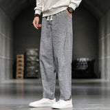 Linen Pants Straight Leg Pants Men's Large Size Spring and Summer Men's Loose Casual