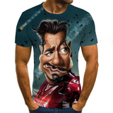 Captain America T Shirt Summer Iron Man Short Sleeve Men's 3DT Shirt