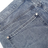 Men Jean Shorts Fashion Brand Washed Denim Shorts Men's Street Fashion Loose Straight Shorts Summer Bermuda Shorts