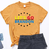 Let's Go Brandon T Shirt Printed Short-Sleeved T-shirt Women's Loose Cotton Top