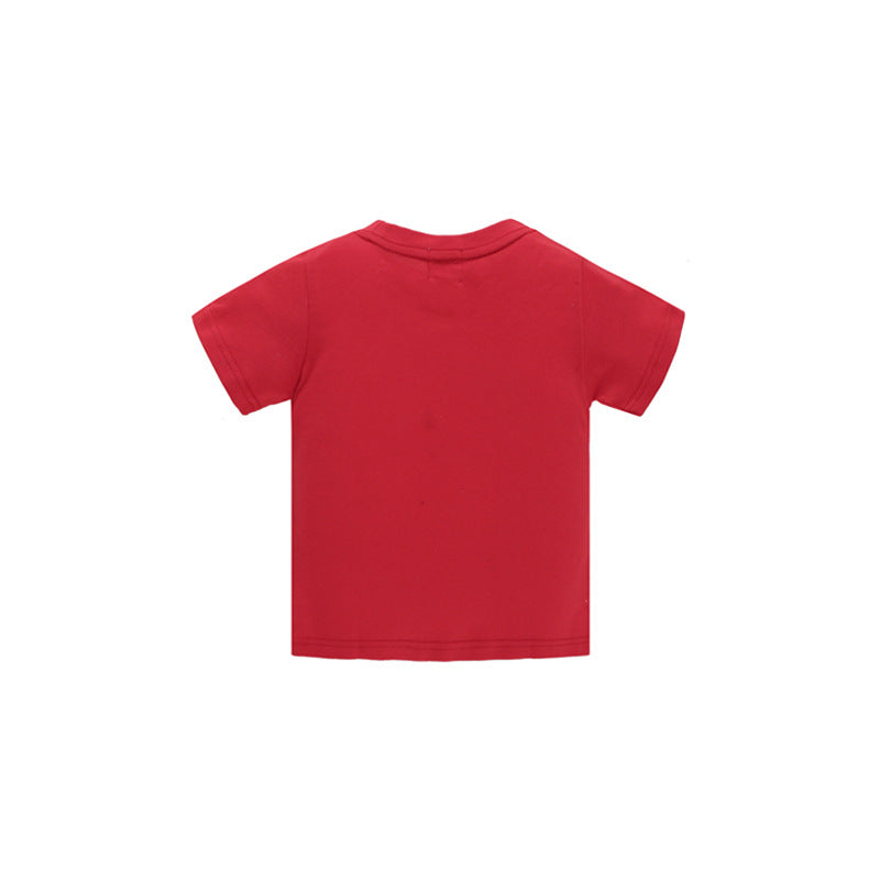 A Ape Print Baby Milo For Kids T Shirt Children 'S Clothing Baby Roller Skating Little Monkey T-shirt Cartoon Short Sleeve