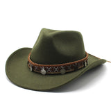 Wester Hats Autumn and Winter Western Denim Wool Jazz Top Hat Fur Felt Hat