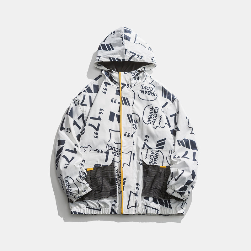 Men's Spring plus Size Retro Sports Hooded Jacket Men's Teen Jacket Neutral Fashion Brand Top Men Coat