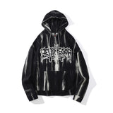 Men Fall Fall Vintage Tie-Dye Hooded Top