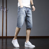 Men Jean Shorts Denim Shorts Men's Summer Straight Youth Five Points Pirate Shorts Tide