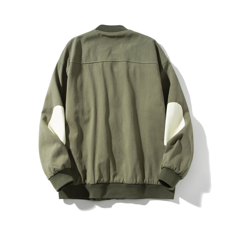 Men's Spring Retro Baseball Uniform Men's Loose Versatile Contrast Color Jacket Large Size Retro Sports Jacket Men's Men Jacket