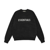 Fog Essentials Sweater Sweater Autumn and Winter Double Line Letter Crew Neck Pullover Knitted Sweater Men and Women Same Style