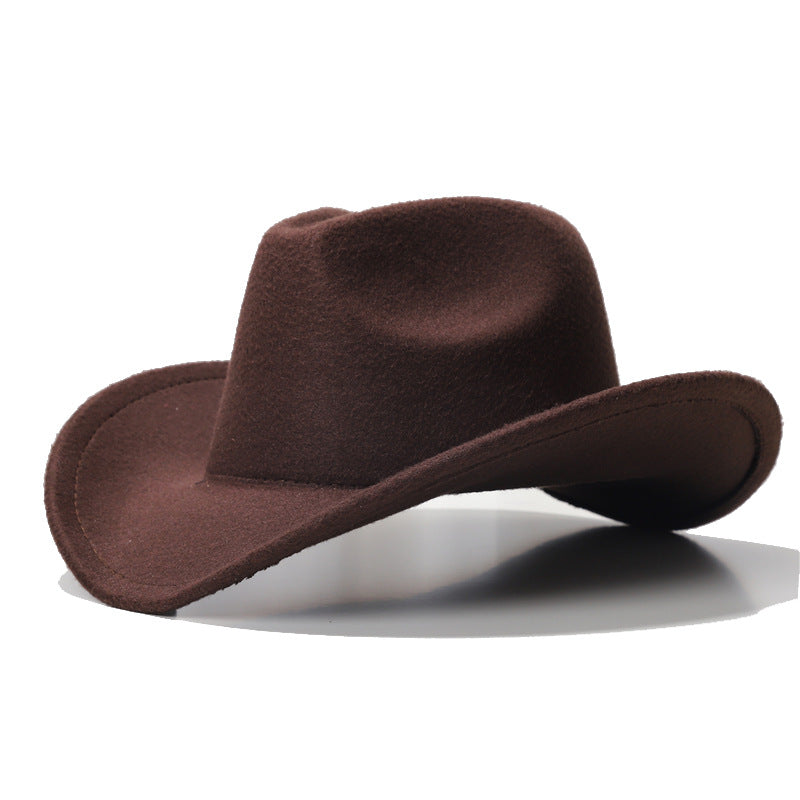 Fedora Hat Woolen Hat Style Western Big Cowboy Hat for Men and Women