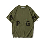 Men T Shirt Summer Casual Tops Men's Clothes Summer Wear Vintage Men's Shorts Casual Loose Letter Printed T-shirt