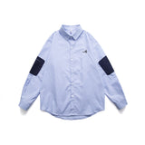 Men Shacket Long Sleeve Autumn Shirt Autumn Color Contrast Patchwork Long Sleeve Shirt Neutral Cityboy Striped Shirt