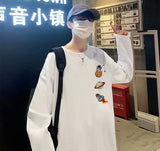 Men Long Sleeve T-Shirts Printed Bottoming Shirt