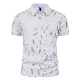 Men Shirt Fashion Slim Fit Shirt Short Sleeve Shirt Large Size Casual Top Summer Men's Fashion Print Short Sleeve Lapel T-shirt Polo Shirt