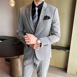 Mens Graduation Outfits Suit Men's Three-Piece Suit Men's Business Professional Formal Wear Best Man