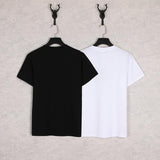 A Ape Print T Shirt Black White Summer Cartoon Letter Print Casual Short Sleeve T-shirt