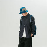 Men Shacket Long Sleeve Autumn Shirt Casual Shirt Loose Long Sleeve Lapel Shirt for Men