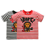 A Ape Print for Kids T Shirt Rock Bass Player Striped Children T-shirt