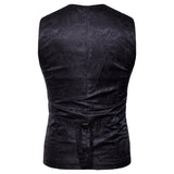 Tuxedo Vests Men Suit Vest Casual Coat Vest Fashion Printed Gentleman Men's Color Matching