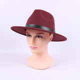 Fedora Hat Solid Color Fur Felt Hat British Retro Fedora Hat Men and Women Flat Brim Gentlemen's Hat