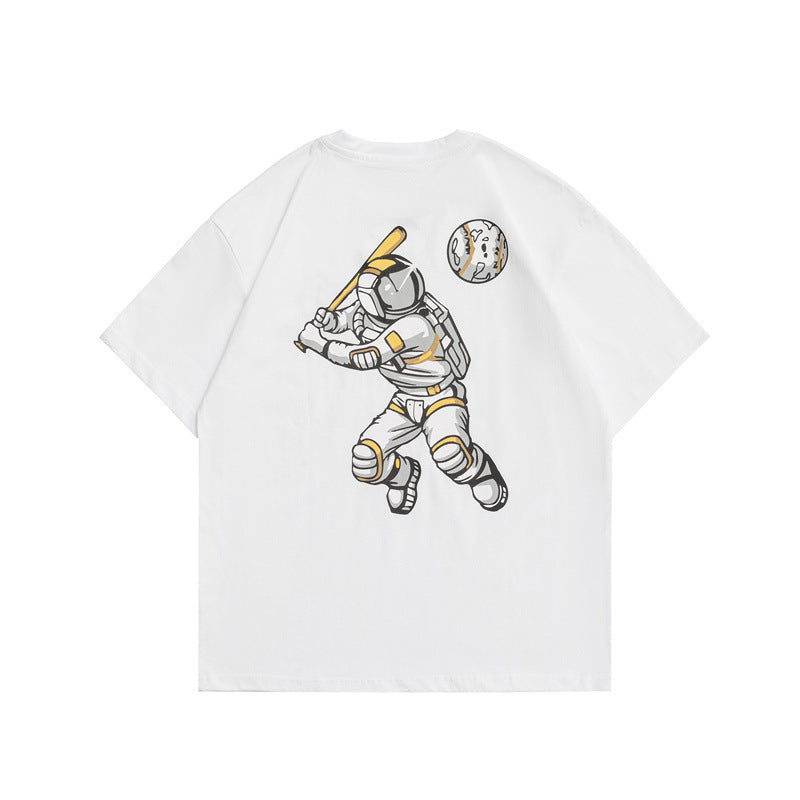 2022 Summer Man T Shirt Loose Spaceman Pattern