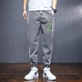 Cropped Pants Mens Spring and Summer Color Matching Jeans Men's Large Size Retro Sports Men Jeans